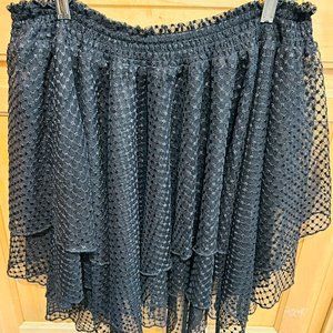 FREE PEOPLE WOMENS LACE MINI SKIRT BLACK SIZE L